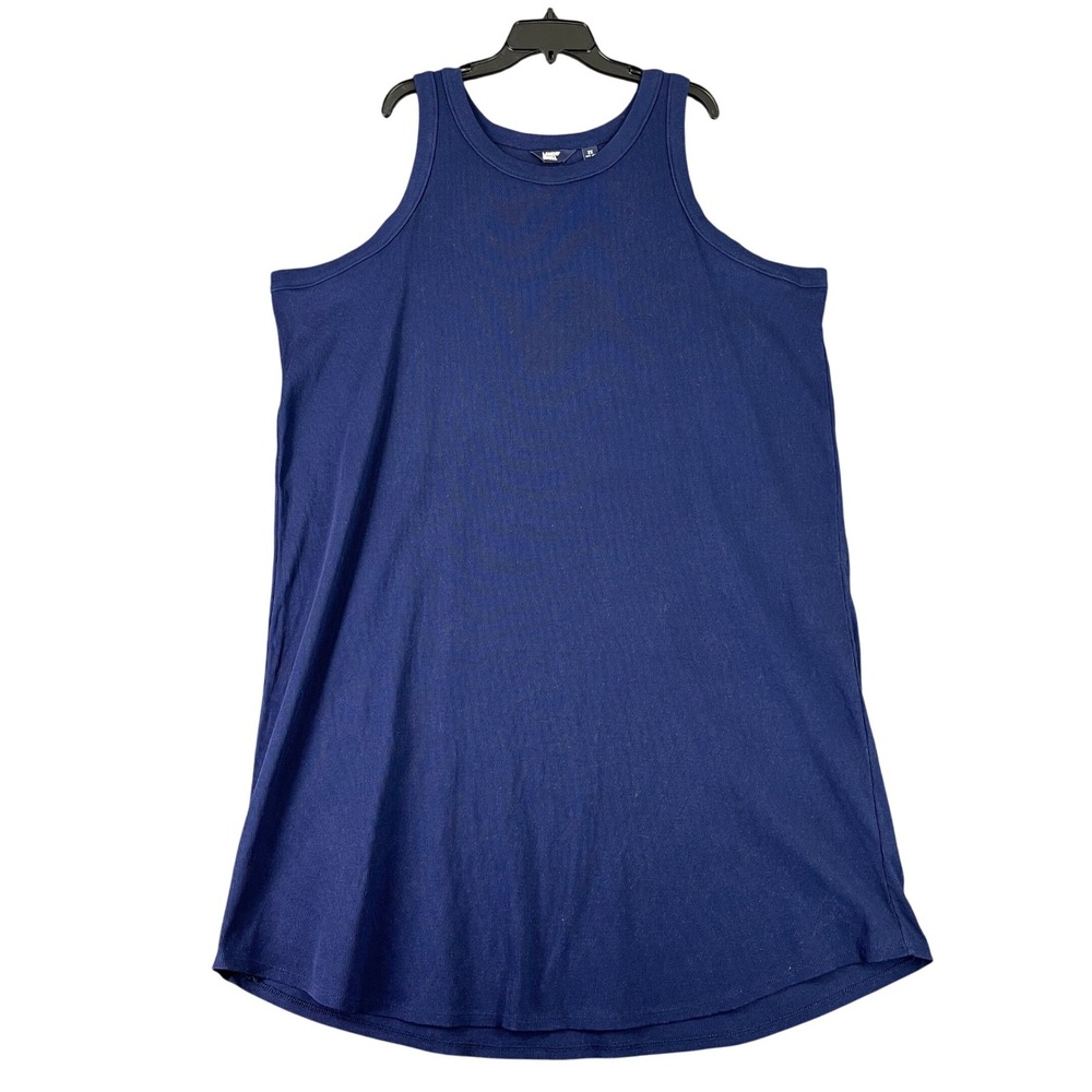 Lands End Knit Tank Dress Women 3X 26W Plus Stretch Casual Pull On Ribbed Fit